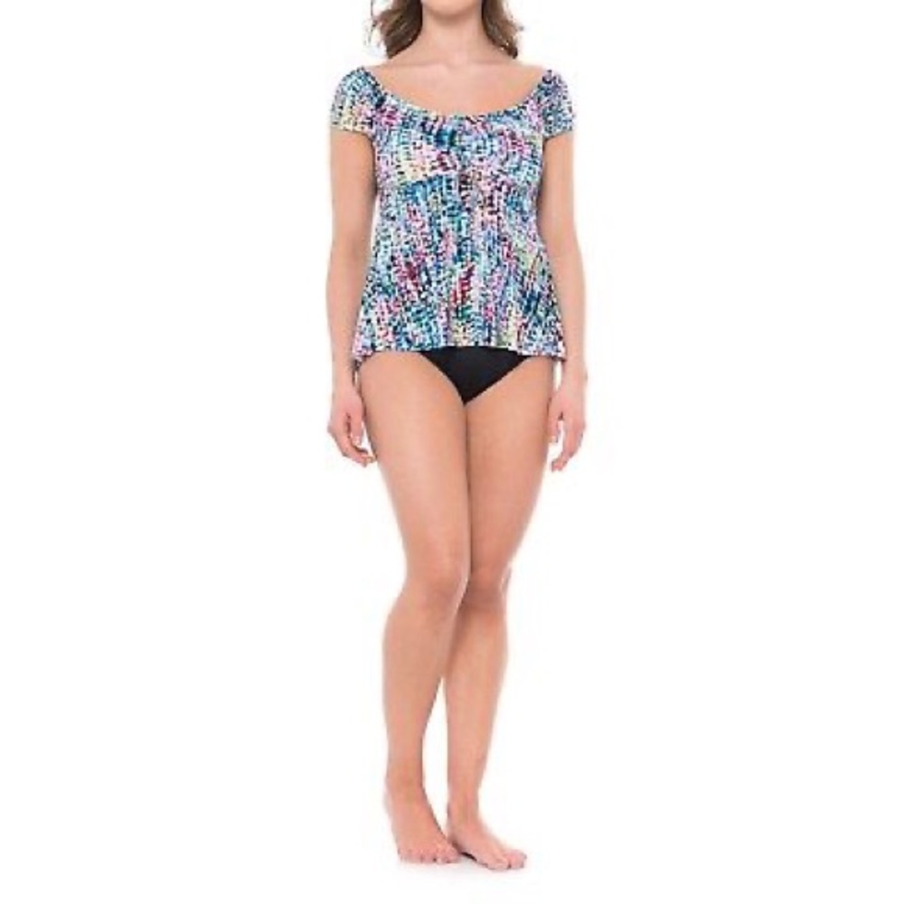 NWT Magicsuit By Miraclesuit Multi Convertible Piper Tankini Top